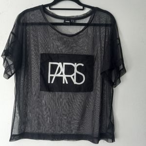 ASOS Black Sheer Paris Top Size 10 US